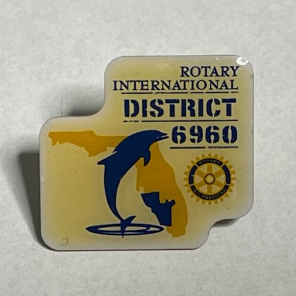 Rotary International Lapel Hat Badge Enamel Pin Florida District 6960 1" - Picture 1 of 9